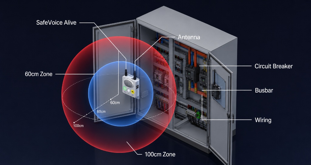 AliveEcho-100 비접촉 3D 전기장 감지 원리 - 6.6kV 60cm, 22.9kV 100cm 감지거리